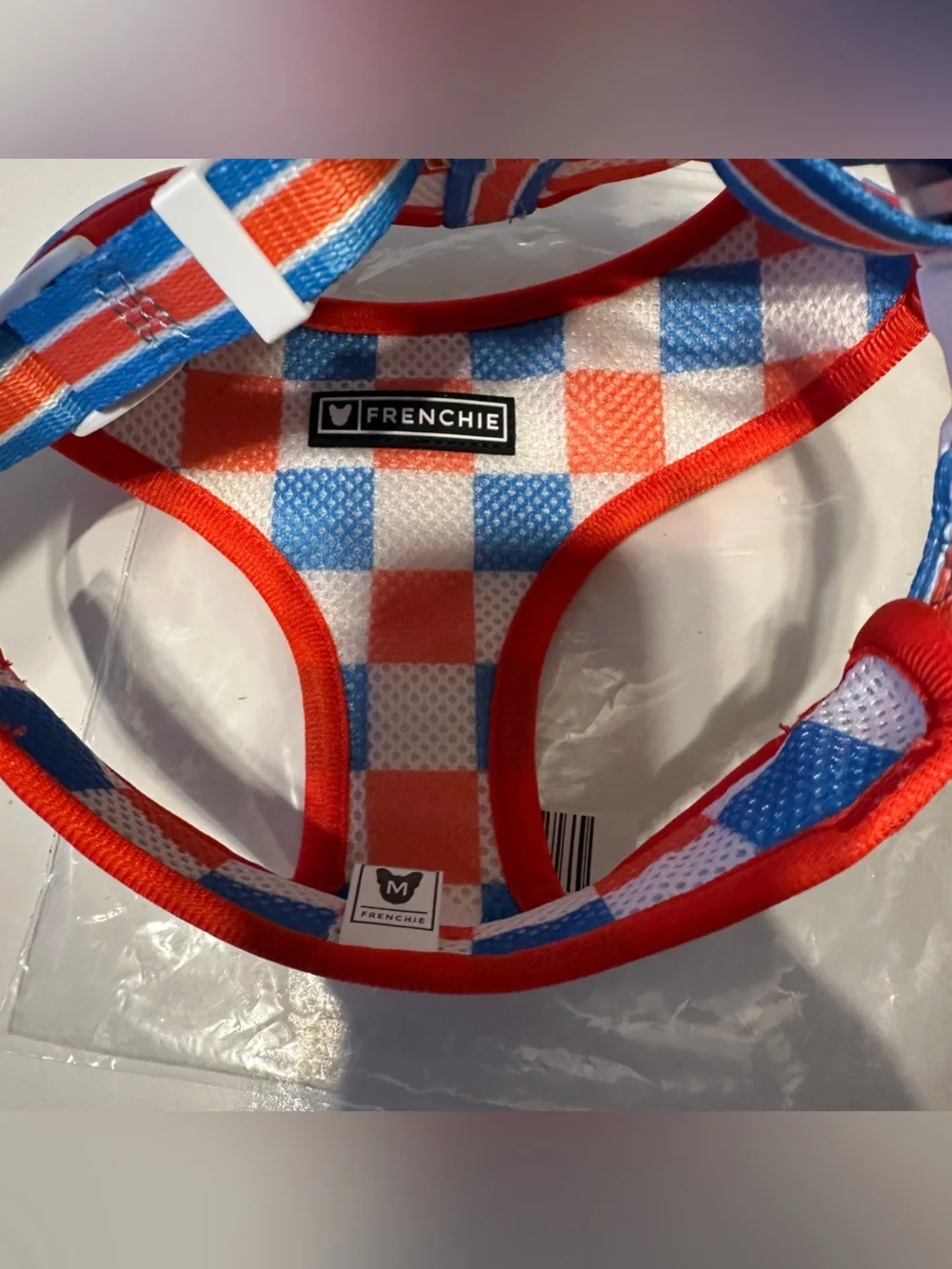 Frenchie Duo Reversible Dog Medium Harness USA america red white blue NEW
